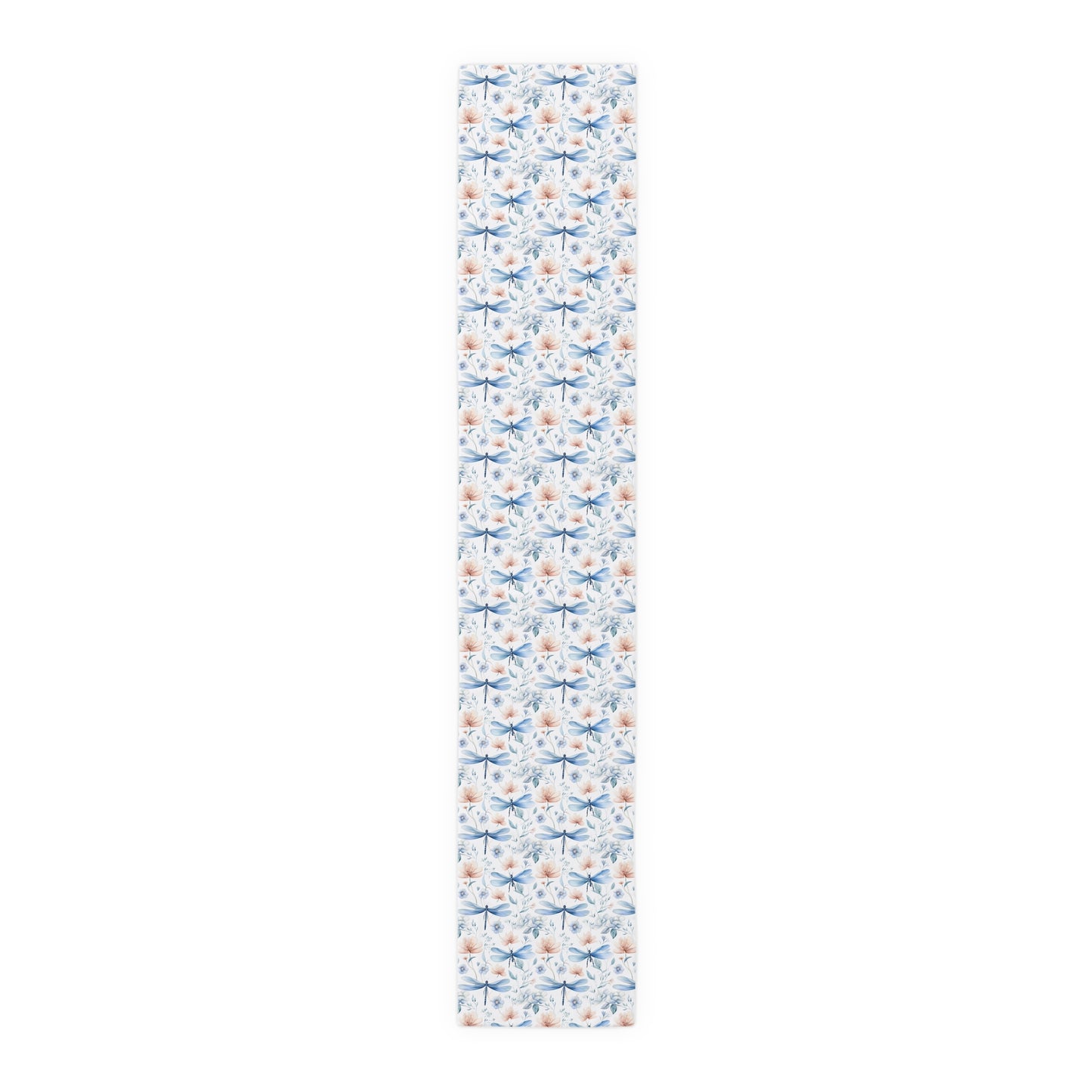 Dragonfly Print Table Runner - Elegant Whimsy, Cotton Twill or Polyester - Perfect for Nature-Inspired Home Decor