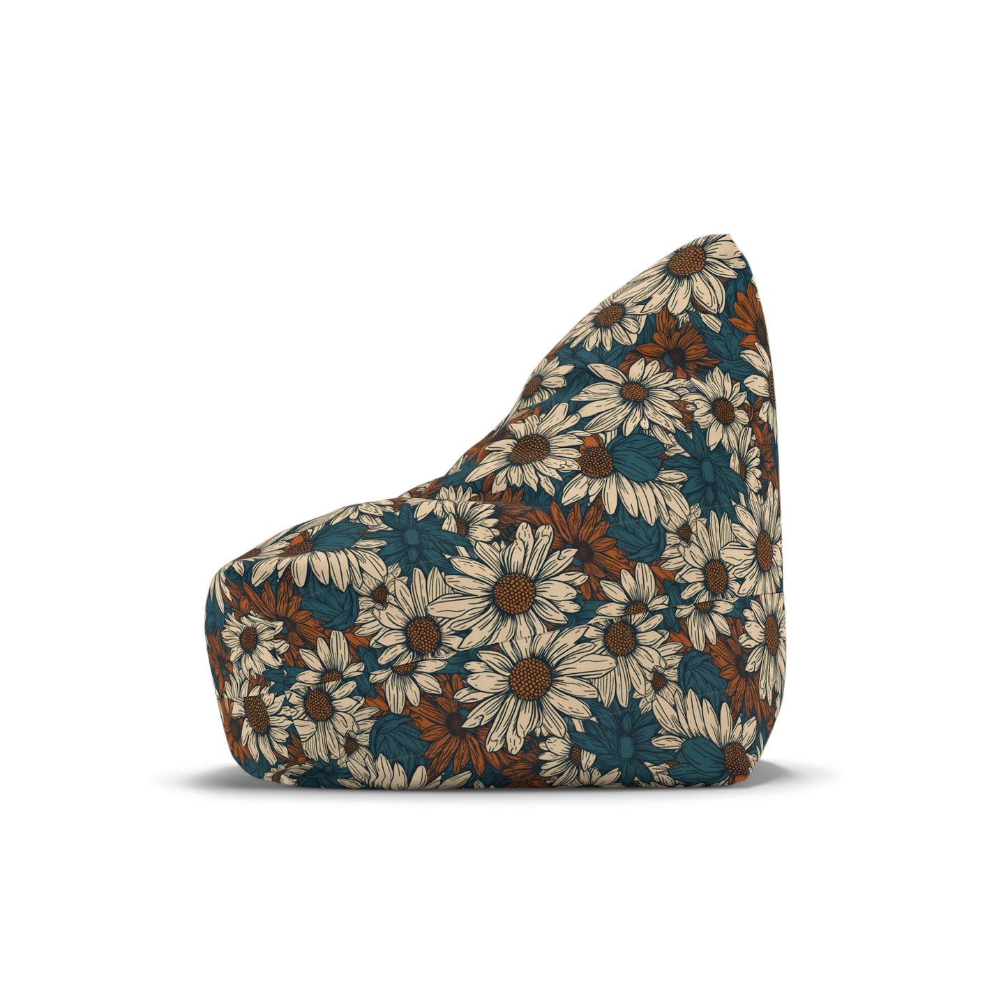 Daisy Print Bean Bag - Floral Home Decor with Secure Zipper