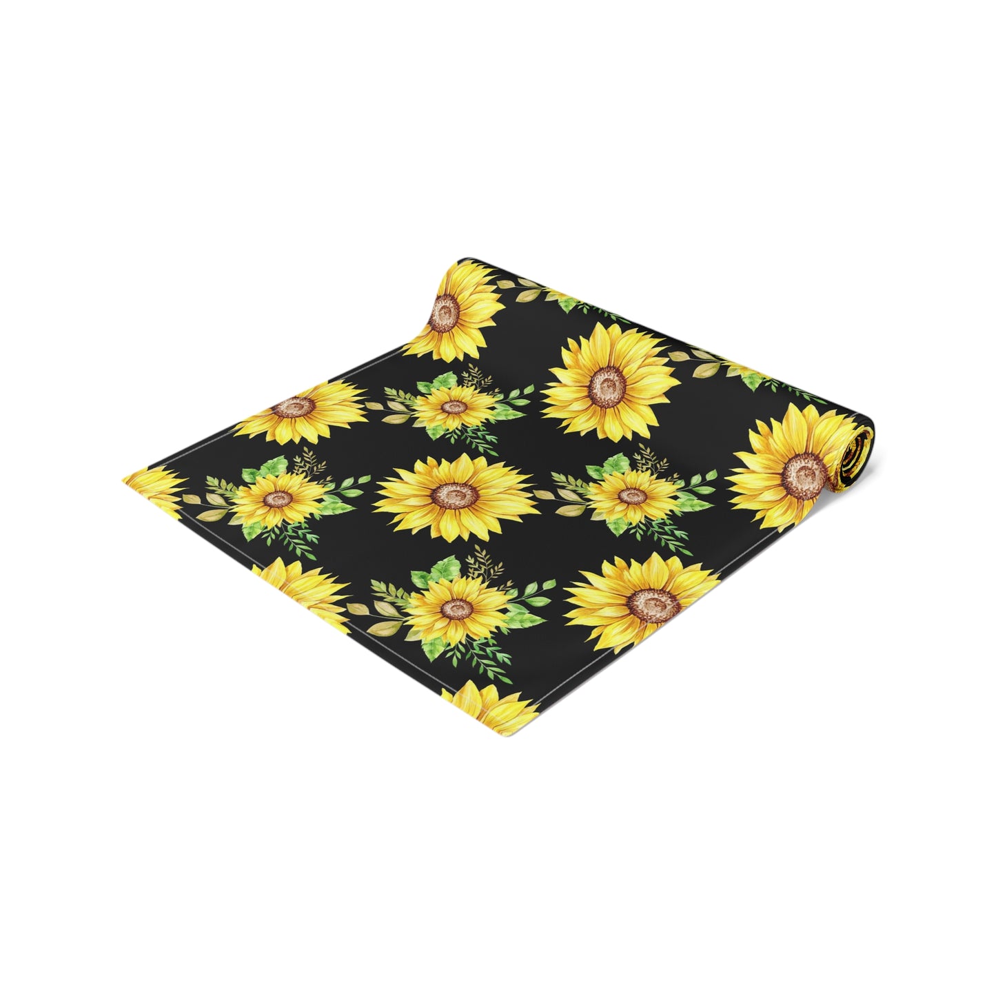 Sunflower Print Table Runner - Bright and Cheerful, Cotton Twill or Polyester - Perfect for Sunny Home Decor