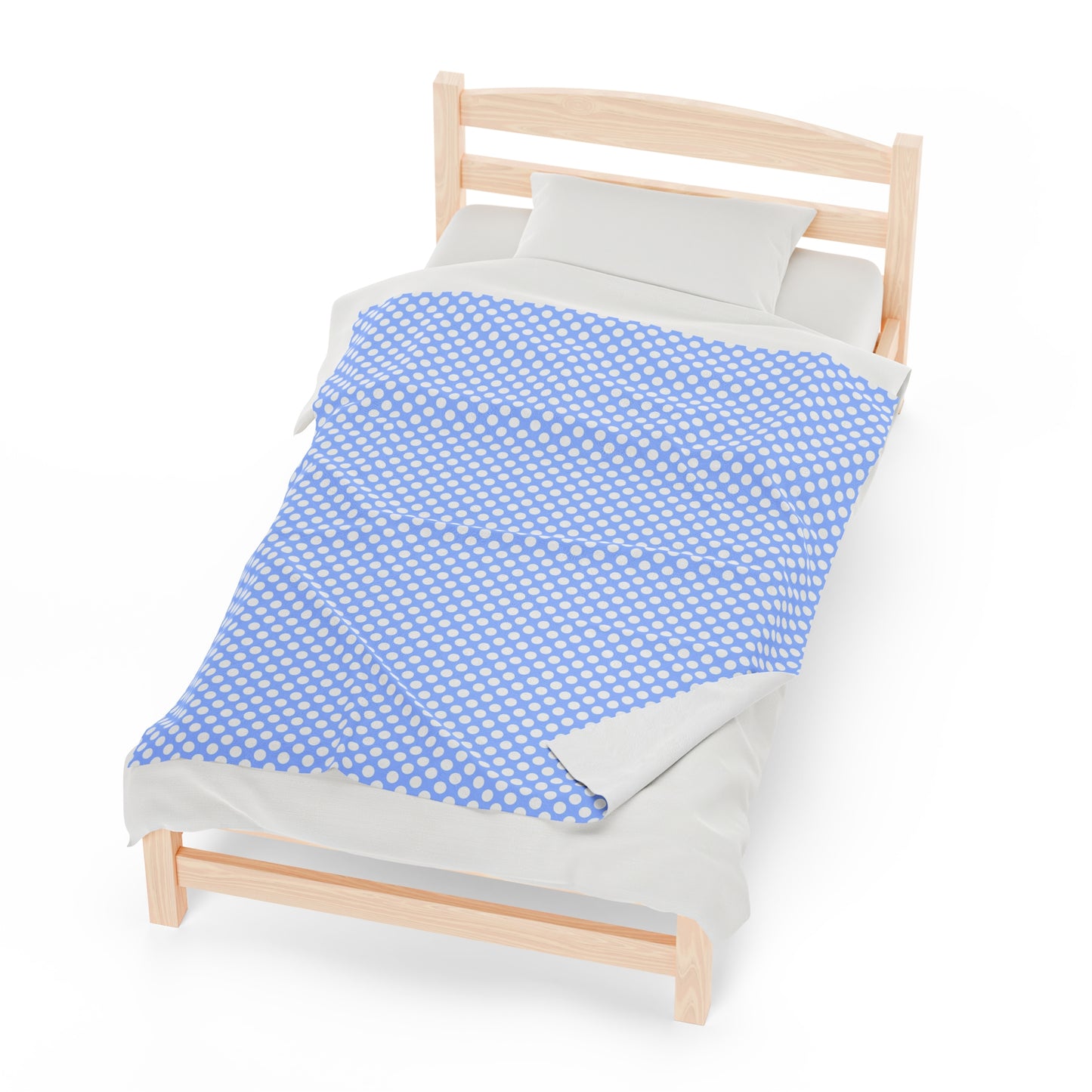 Pastel Polka Dot Velveteen Plush Blanket | Soft, Playful, Luxurious and Comforting | Available in Multiple Sizes