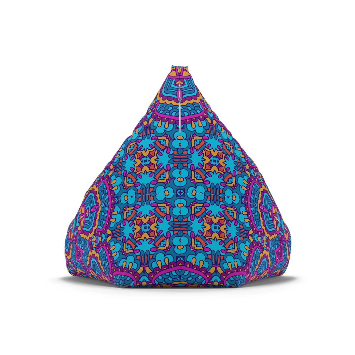 Mandala Bean Bag Chair Cover - Premium Polyester, Secure Zipper, 2 Sizes, Bohemian Design