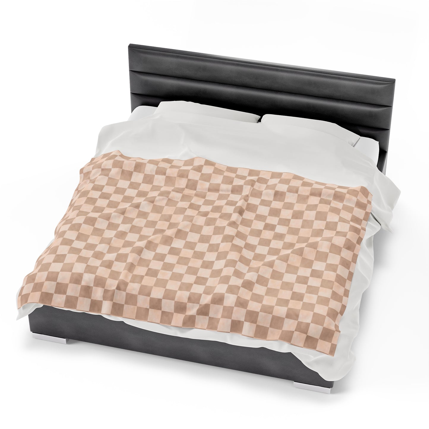 Pastel Checkers Velveteen Plush Blanket | Soft, Trendy, Luxurious and Comforting | Available in Multiple Sizes