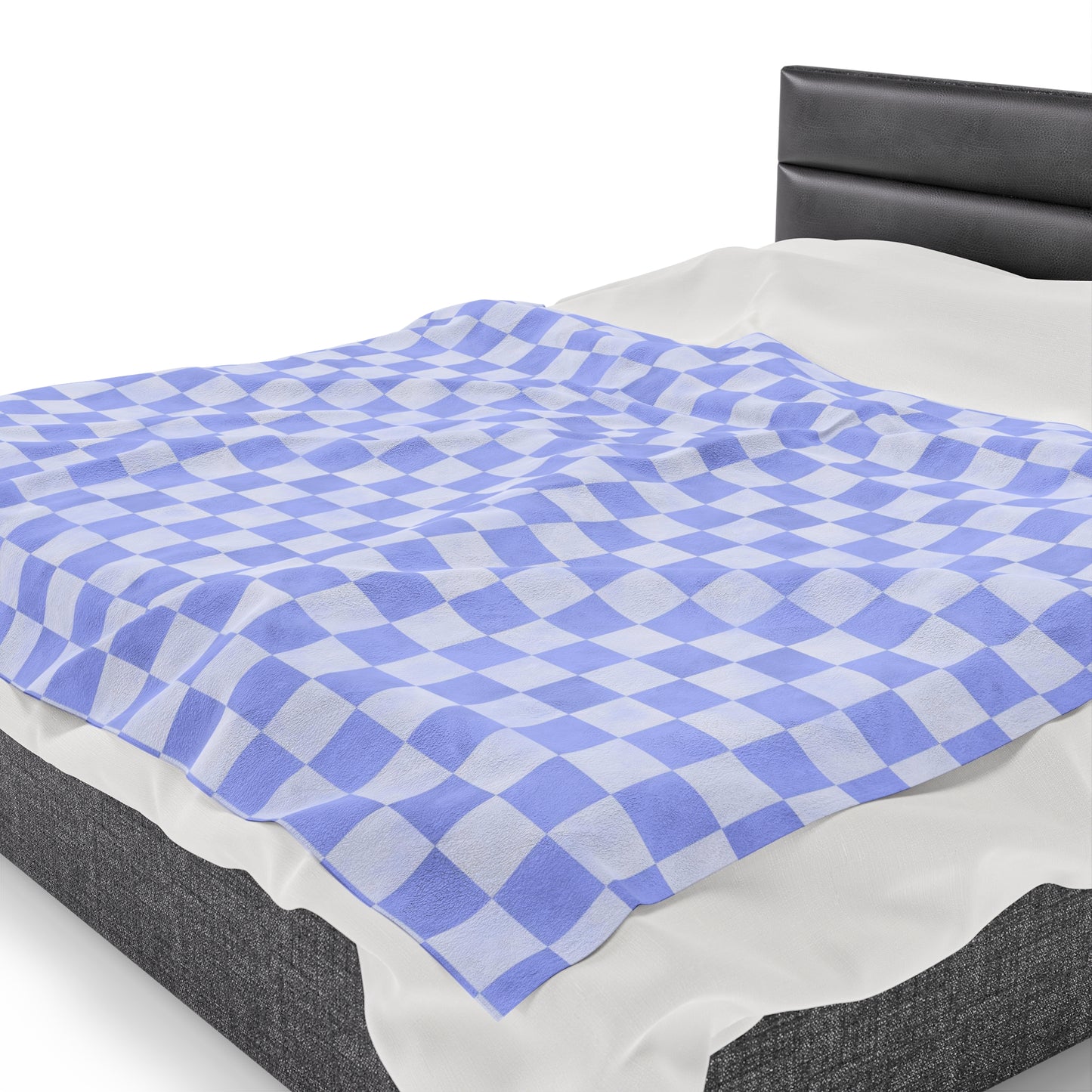 Pastel Checkers Velveteen Plush Blanket | Soft, Trendy, Luxurious and Comforting | Available in Multiple Sizes