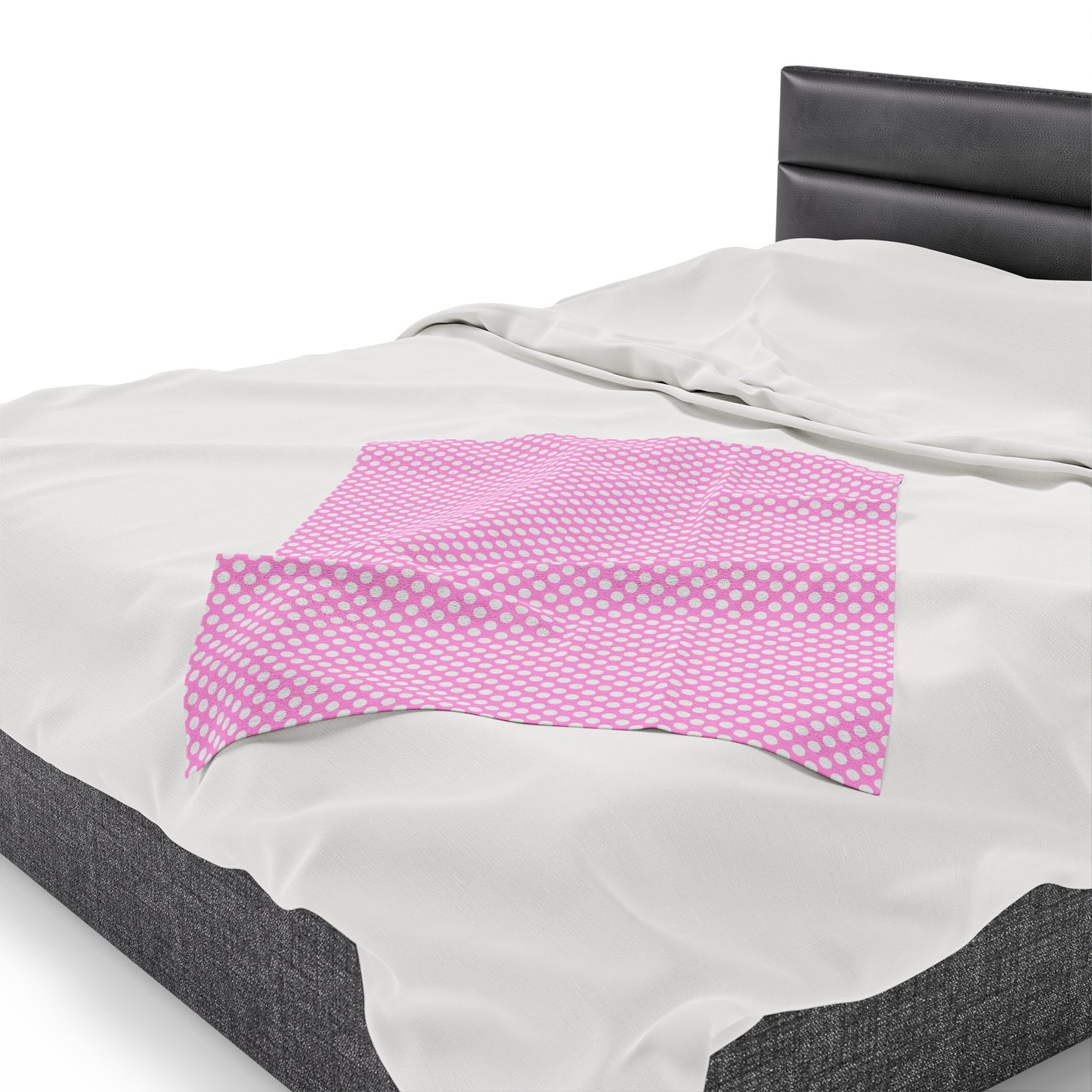 Pastel Polka Dot Velveteen Plush Blanket | Soft, Playful, Luxurious and Comforting | Available in Multiple Sizes