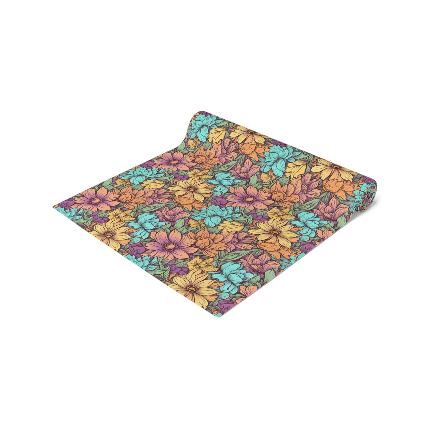 Boho Floral Table Runner - Vibrant Designs in Cotton Twill or Polyester - Ideal for Natural Home Decor