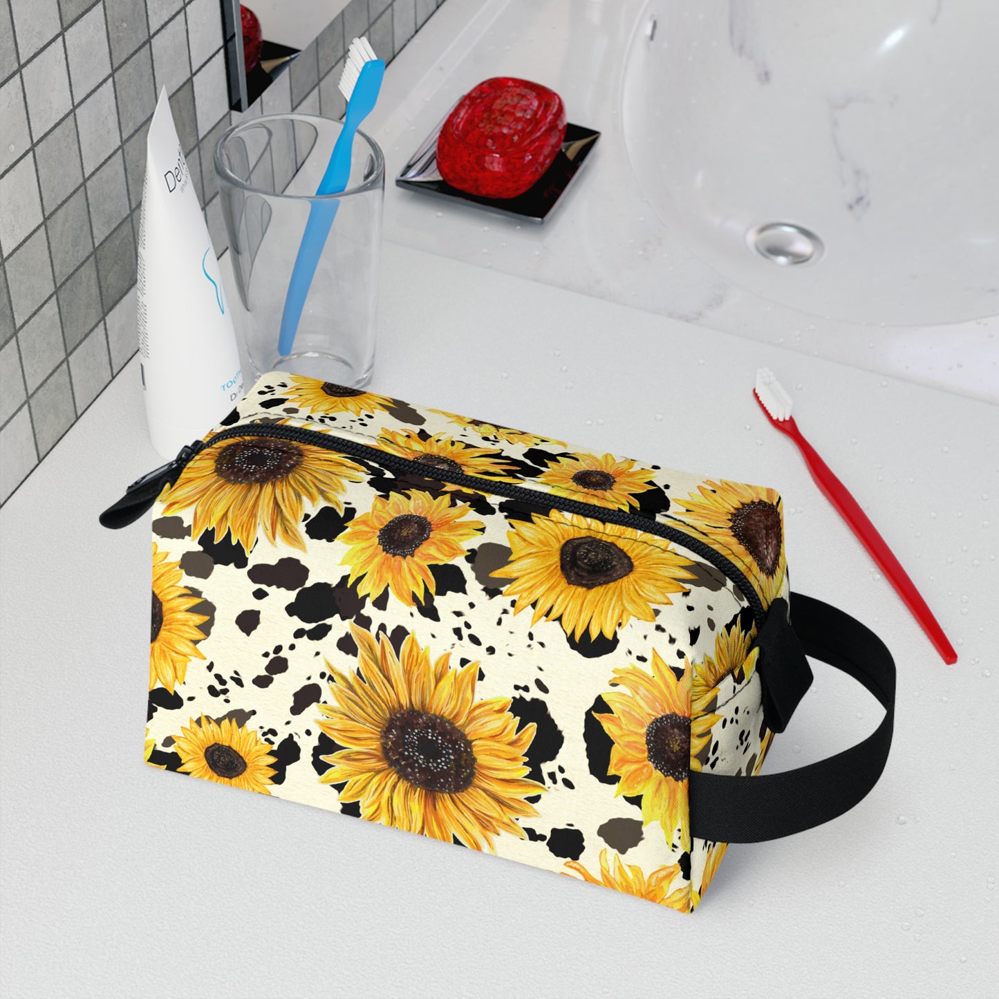 Cow print Toiletry Bag | Chic & Durable Water-Resistant Organizer | Ideal for Camping, Travel, College
