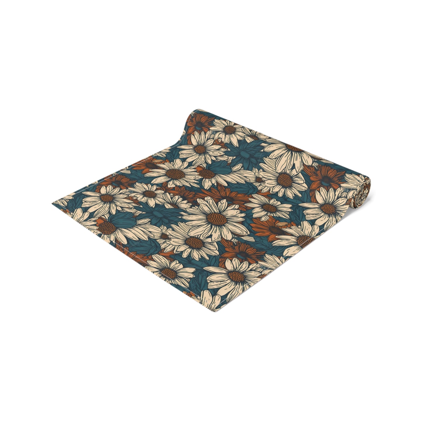 Daisy Print Table Runner - Fresh and Simple, Cotton Twill or Polyester - Perfect for Light & Airy Home Decor