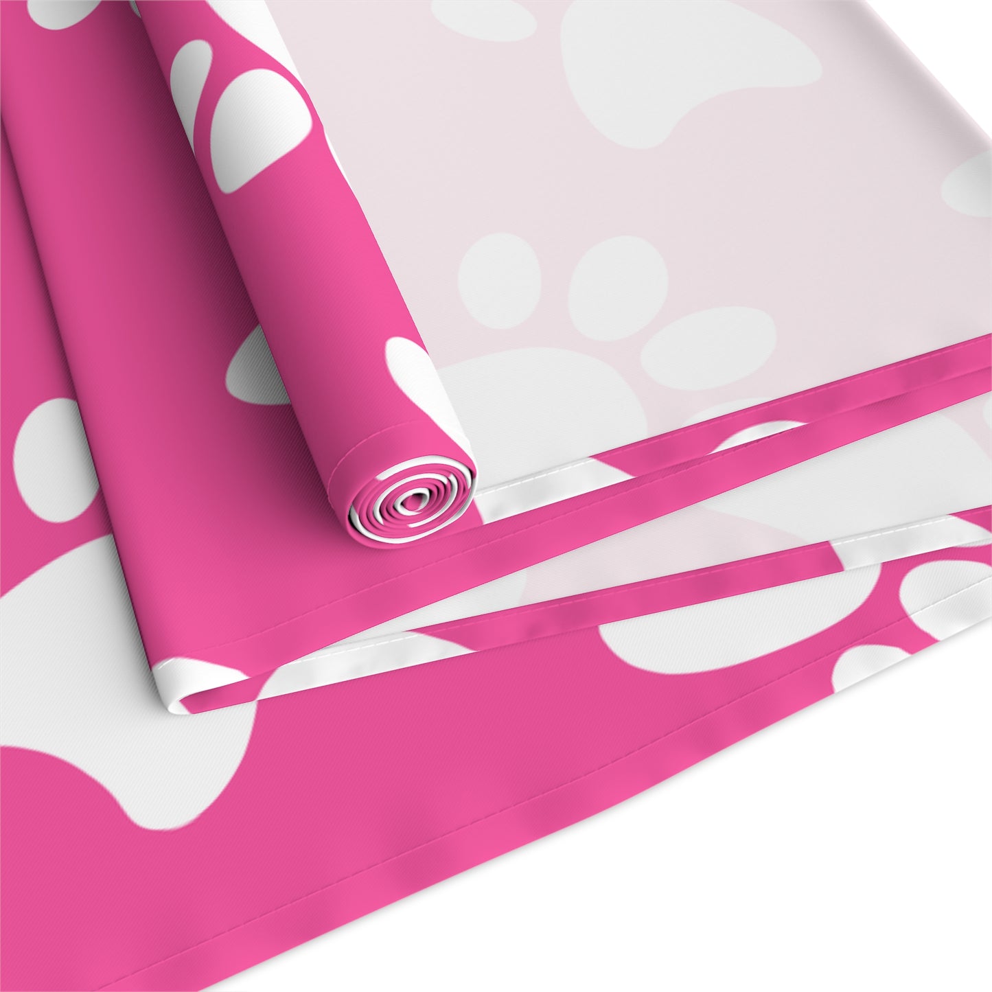 Paw Print Table Runner - Cozy Pet-Themed Decor, Cotton Twill or Polyester - Perfect for Animal Lovers