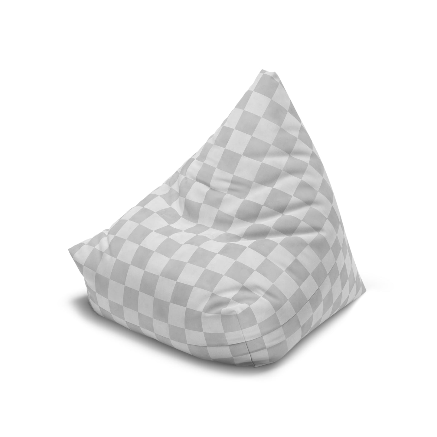Pastel Checkers Bean Bag Chair Cover - Soft-Touch Polyester Slipcover with Secure Zip
