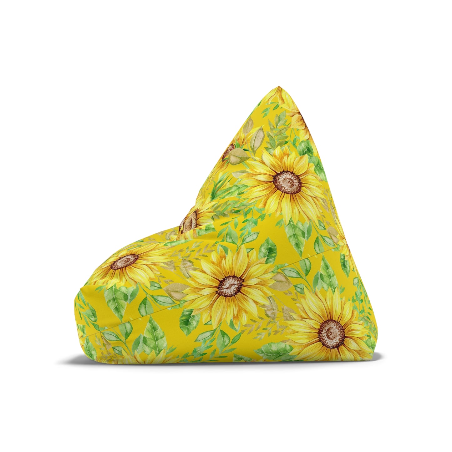 Sunflower Print Bean Bag Cover - Durable & Stylish Custom Polyester Chair
