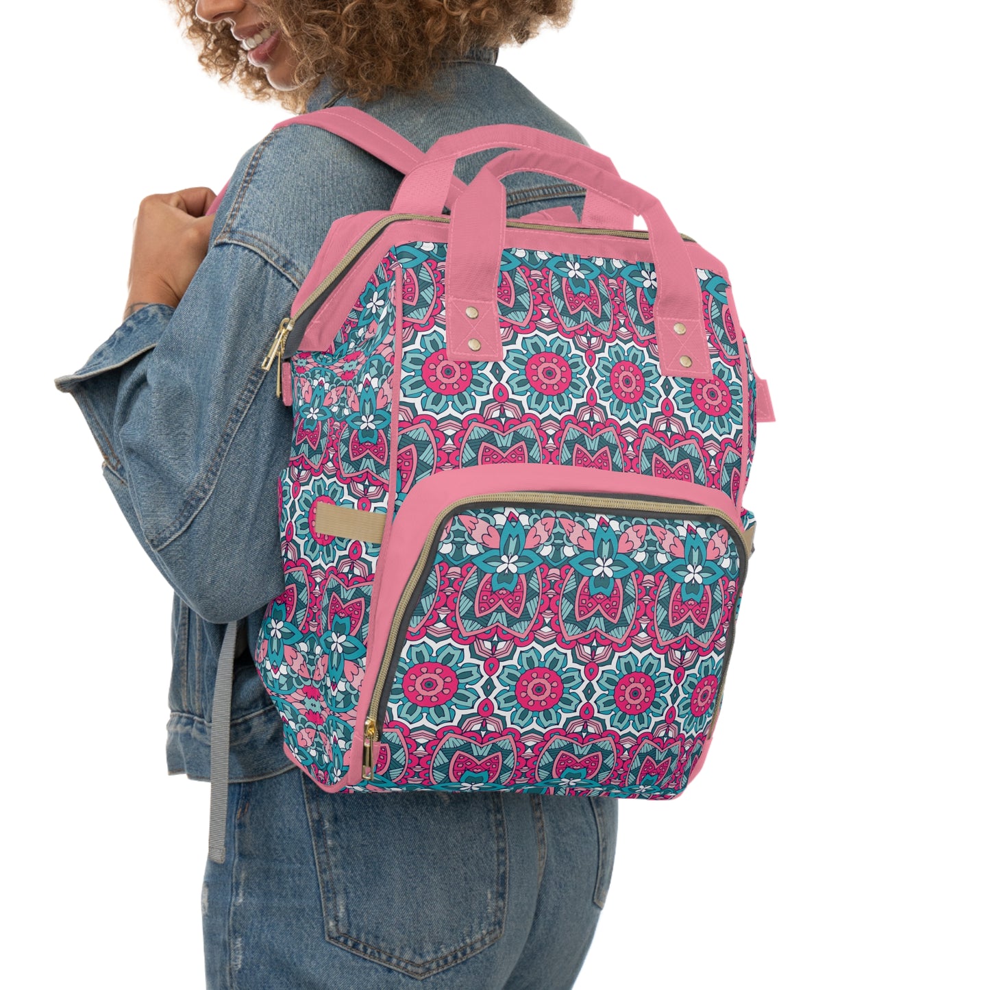 Mandala Diaper Backpack - Artistic & Multifunctional Baby Bag with Mandala Patterns, Ideal for Stylish Parents