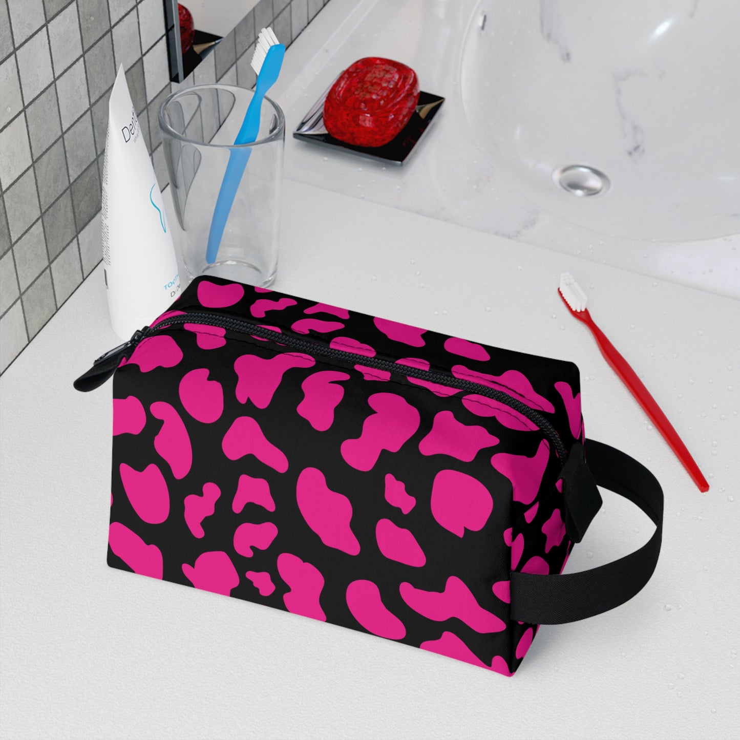 Cow print Toiletry Bag | Chic & Durable Water-Resistant Organizer | Ideal for Camping, Travel, College