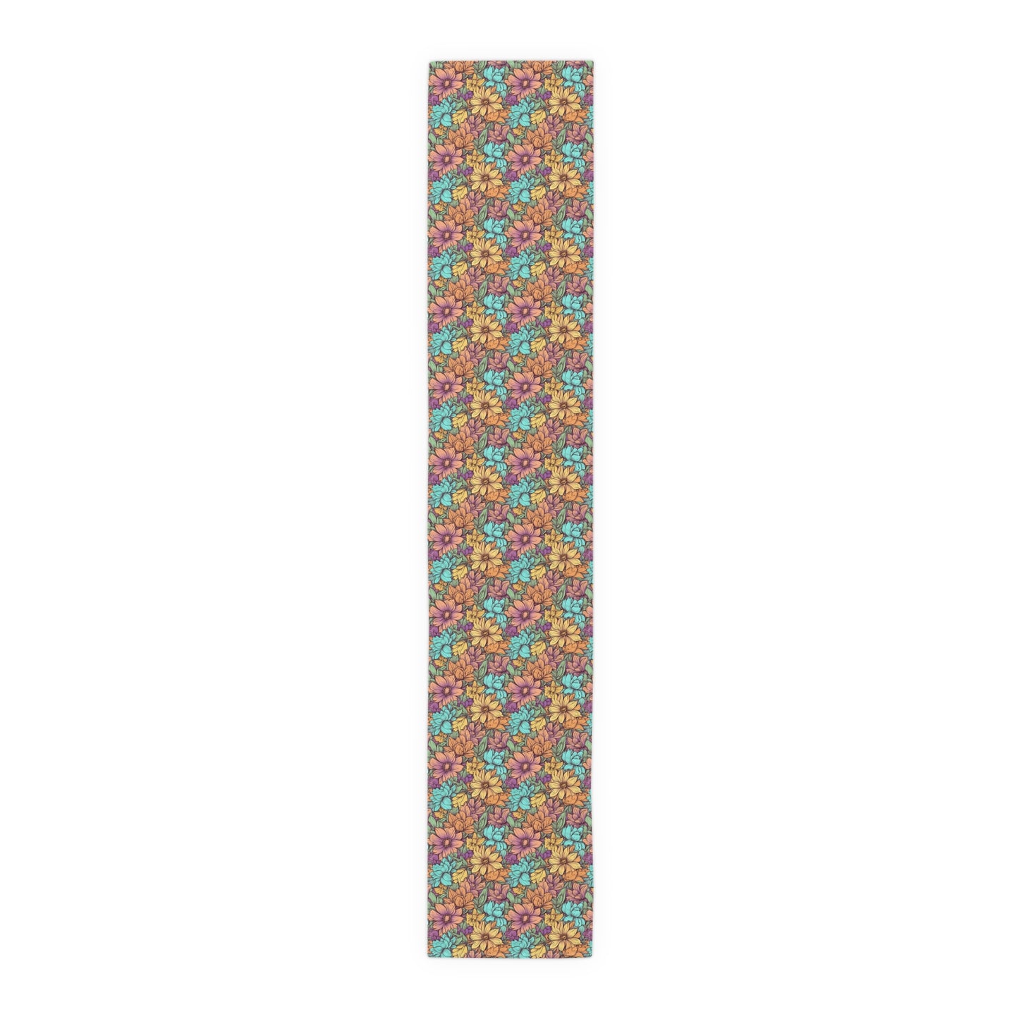 Boho Floral Table Runner - Vibrant Designs in Cotton Twill or Polyester - Ideal for Natural Home Decor