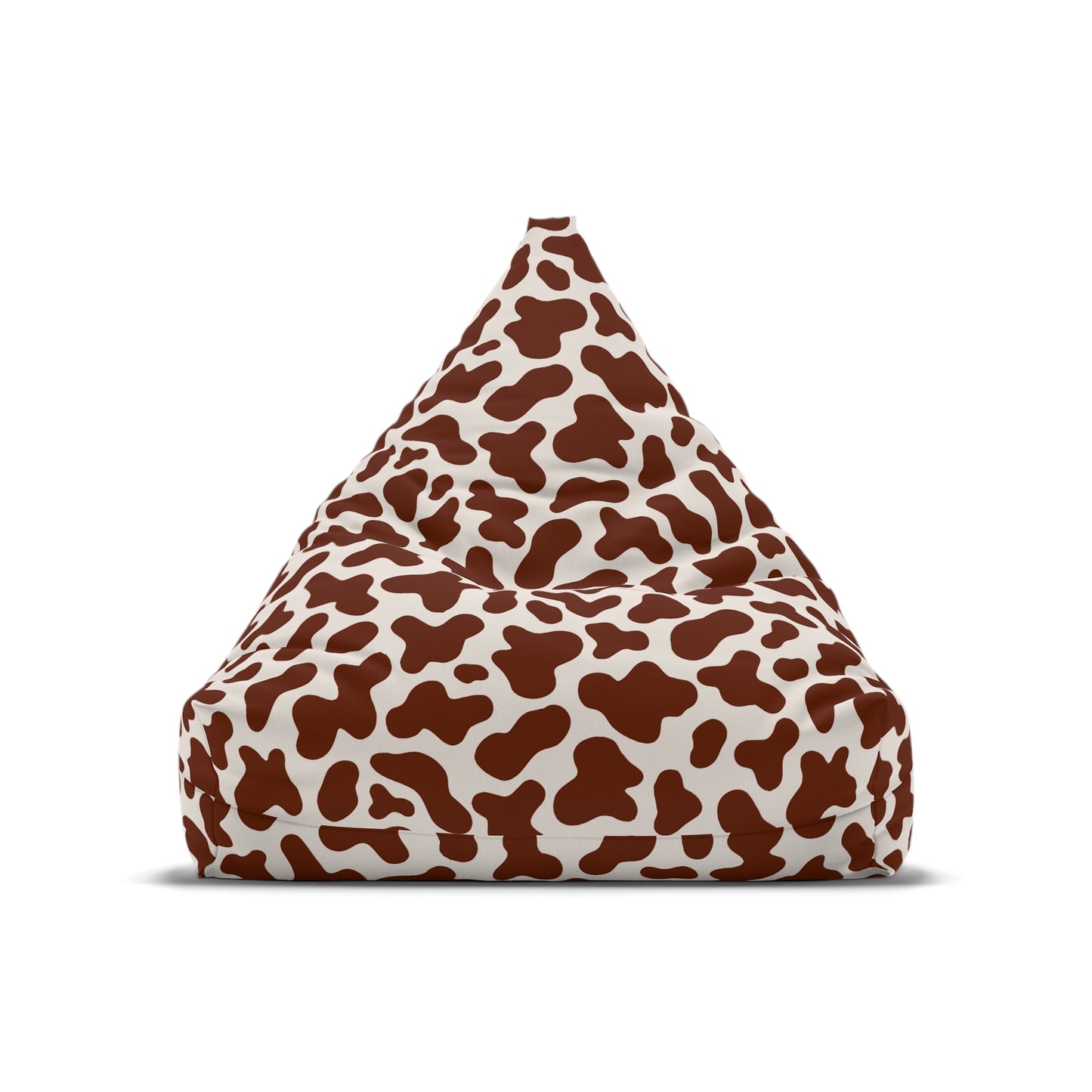 Cow Print Bean Bag Chair Cover - Durable Polyester, Locking Zipper, 2 Sizes