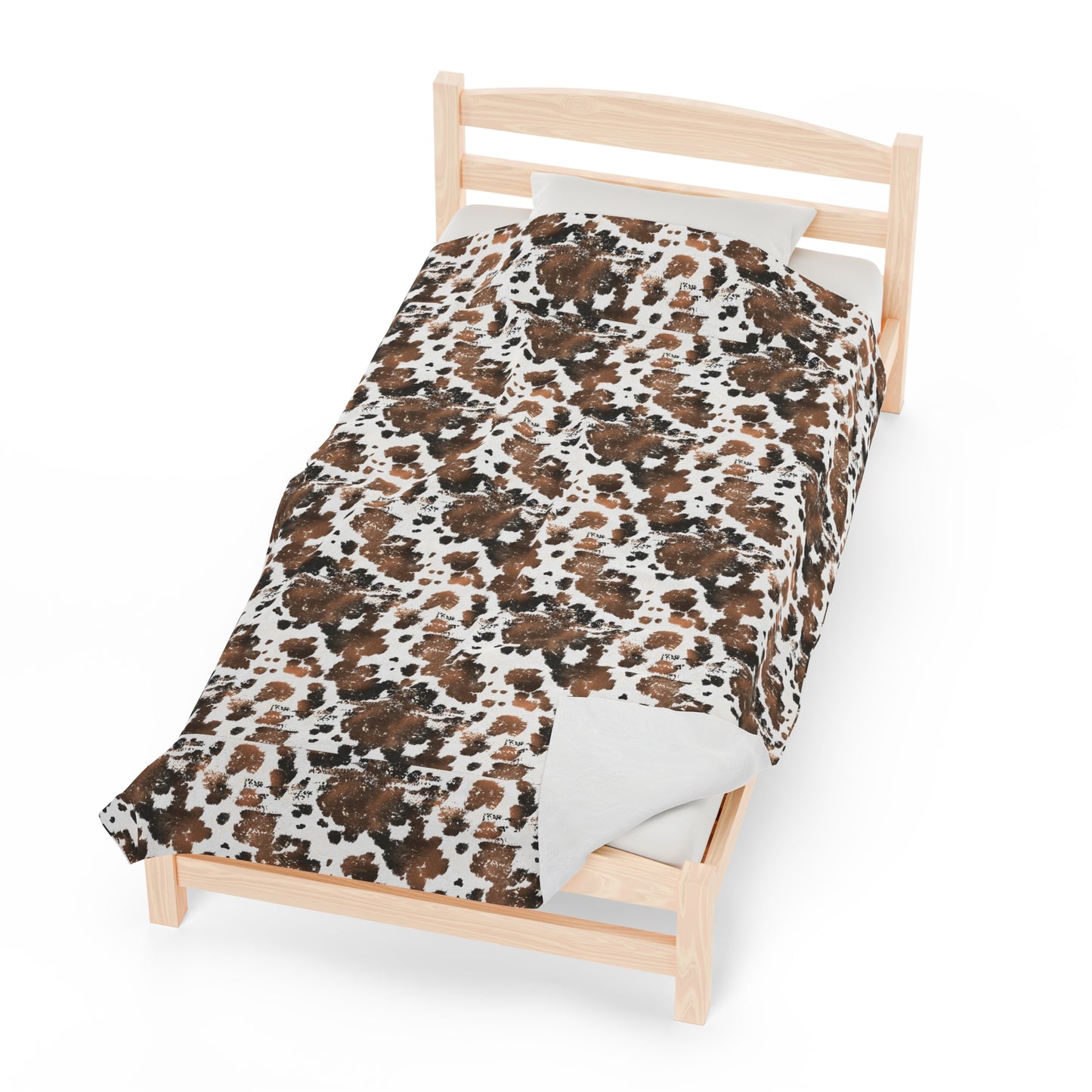Cowhide Velveteen Plush Blanket | Soft, Rustic, Luxurious and Comforting | Available in Multiple Sizes