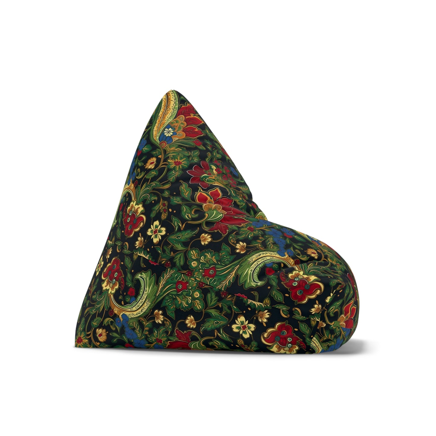 Chinoiserie Bean Bag Chair Cover - Elegant Oriental-Inspired Polyester Slipcover with Secure Zip - Fits Various Sizes