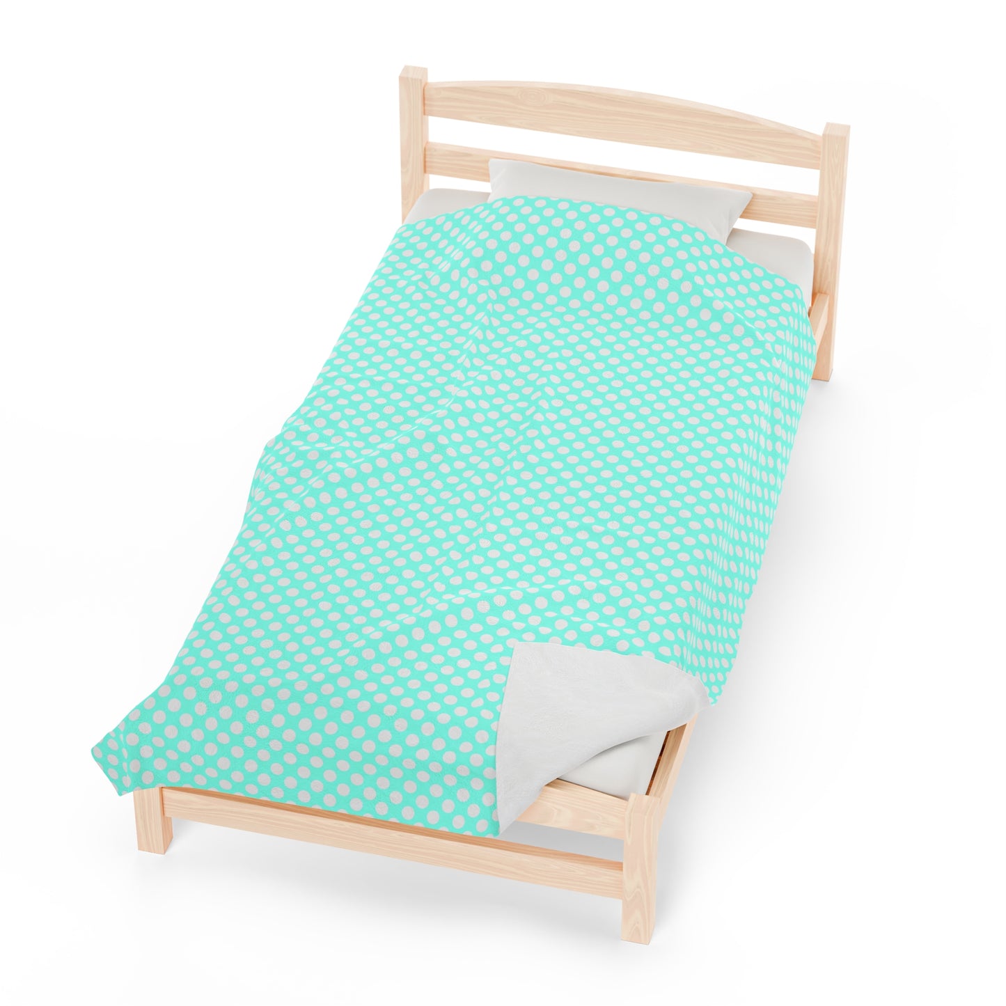 Pastel Polka Dot Velveteen Plush Blanket | Soft, Playful, Luxurious and Comforting | Available in Multiple Sizes
