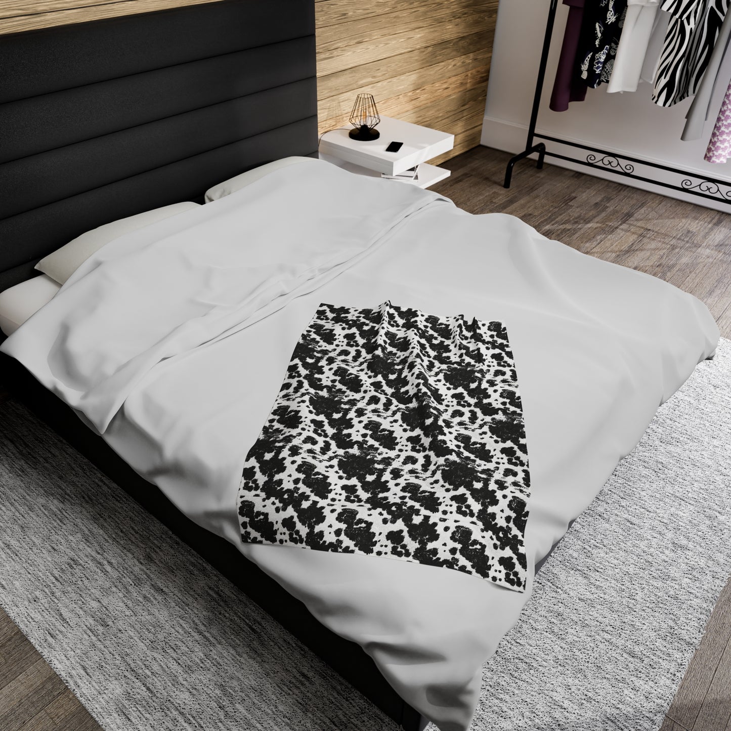 Cowhide Velveteen Plush Blanket | Soft, Rustic, Luxurious and Comforting | Available in Multiple Sizes