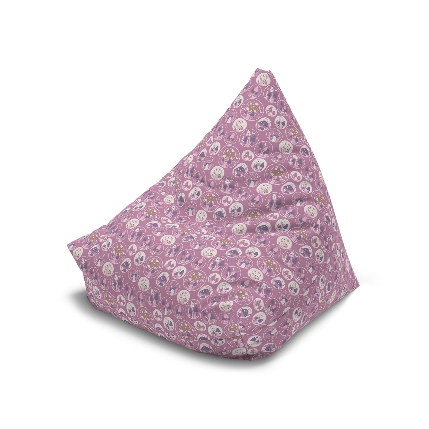 Mushroom Bean Bag Chair Cover - Durable Polyester, Locking Zipper, 2 Sizes