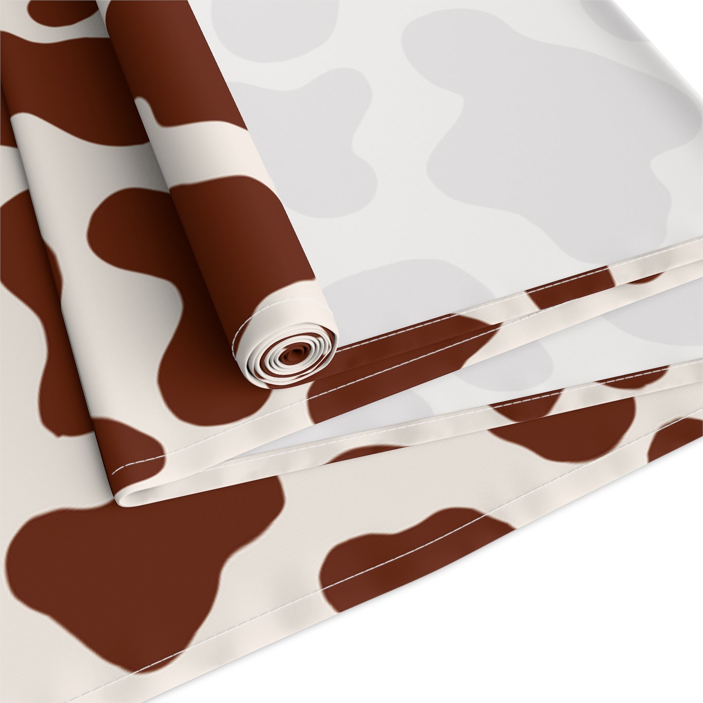 Cow Print Table Runner - Chic Farmhouse Style, Available in Cotton Twill or Polyester - Elevate Your Home Decor