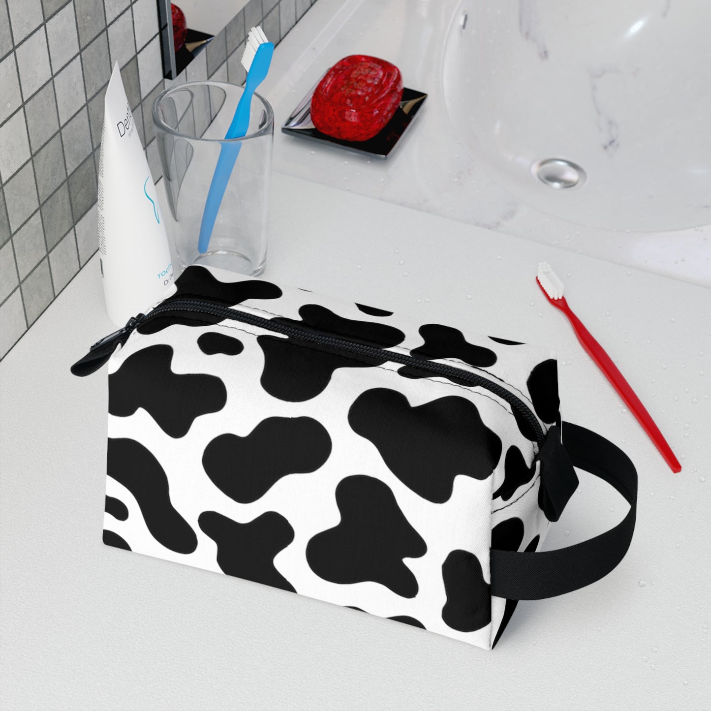 Cow print Toiletry Bag | Chic & Durable Water-Resistant Organizer | Ideal for Camping, Travel, College