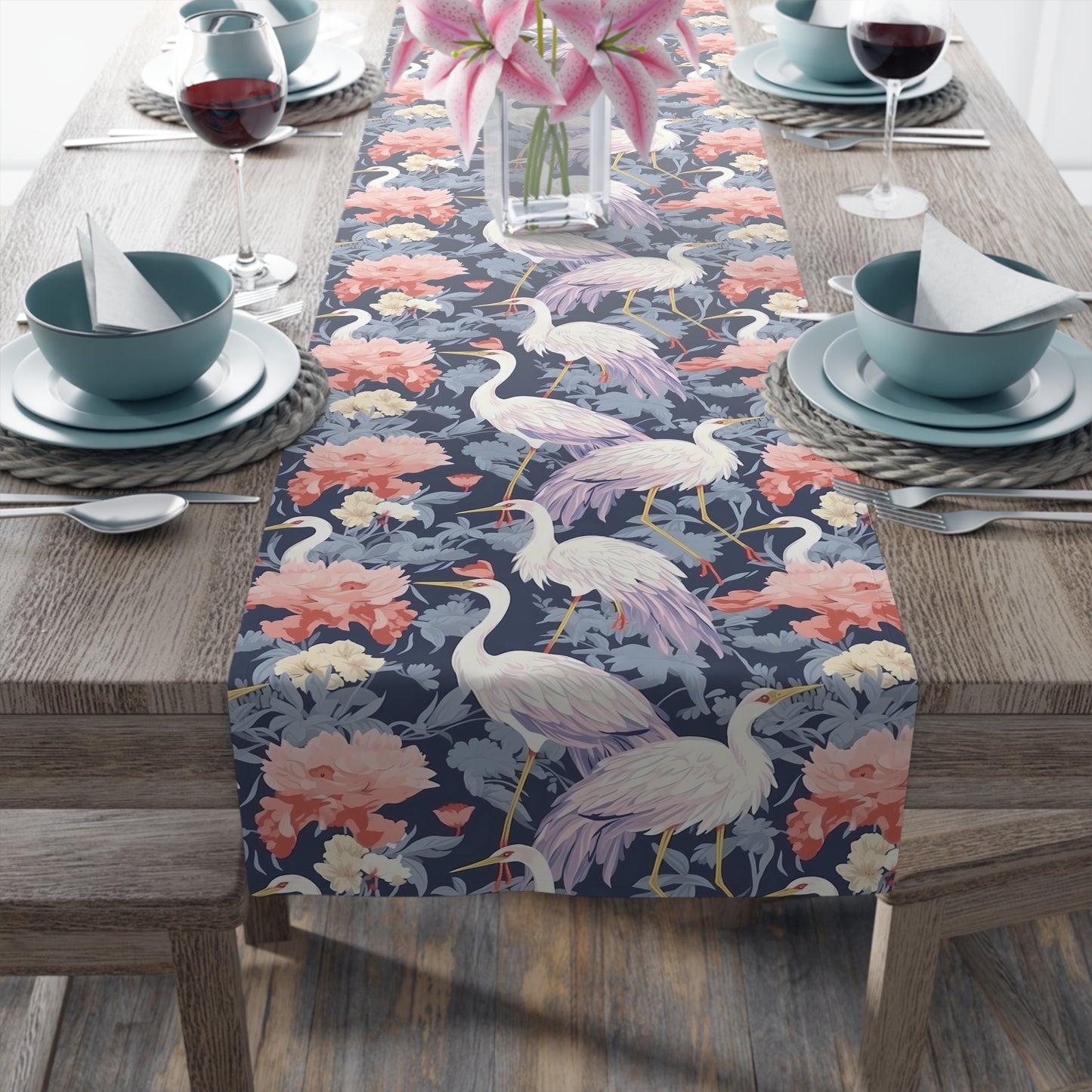 Chinoiseries Table Runner - Cotton Twill & Polyester