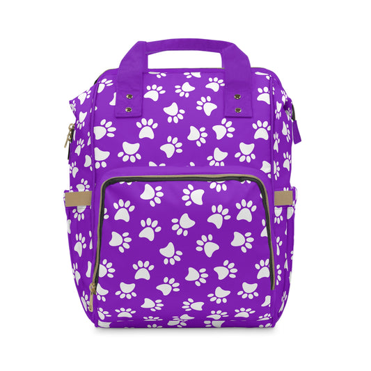 Paw Print Diaper Backpack - Cute & Durable Nappy Bag, Spacious Organized Design for Pet-Owning Parents