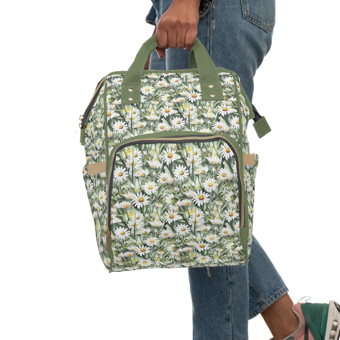 Daisy Diaper Backpack - Charming & Multifunctional Baby Bag with Daisy Patterns, Perfect for Nature-Loving Parents