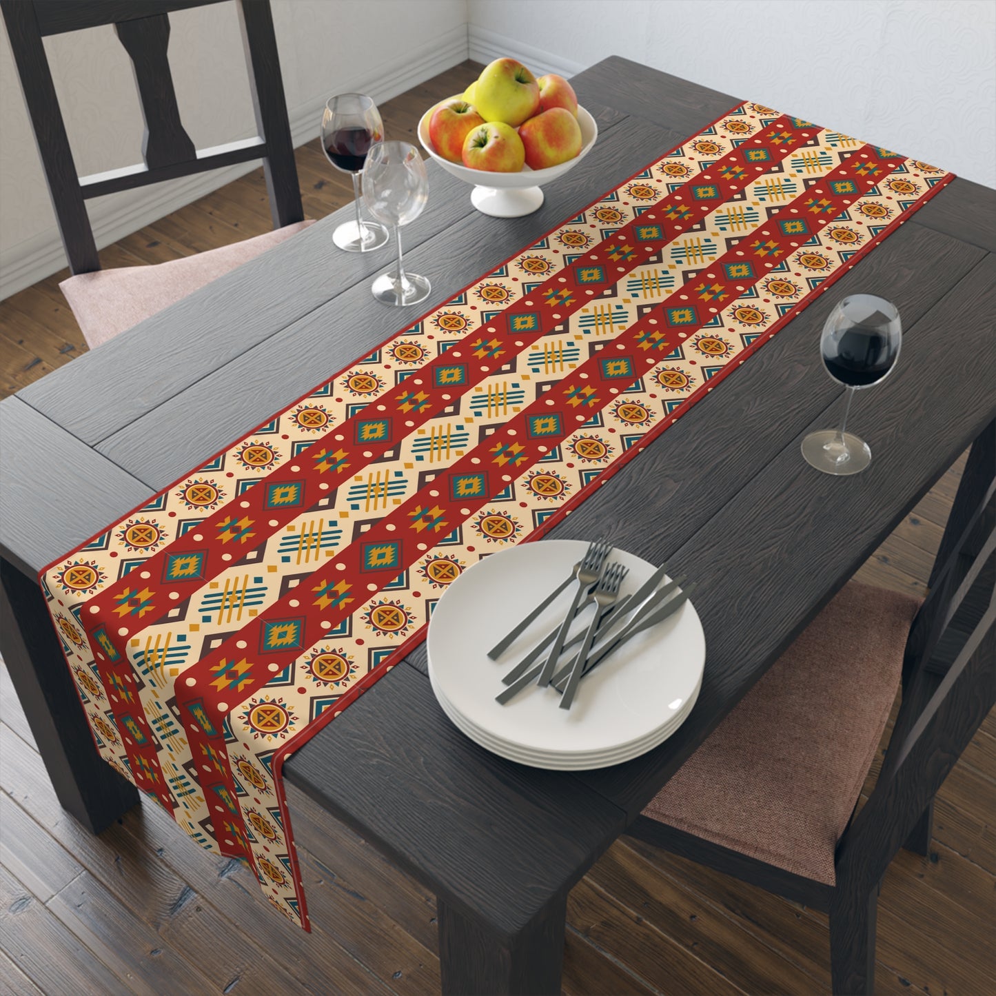Aztec-Inspired Table Runner - Bold Patterns, Cotton Twill or Polyester - Ideal for Home Decor & Unique Gifts