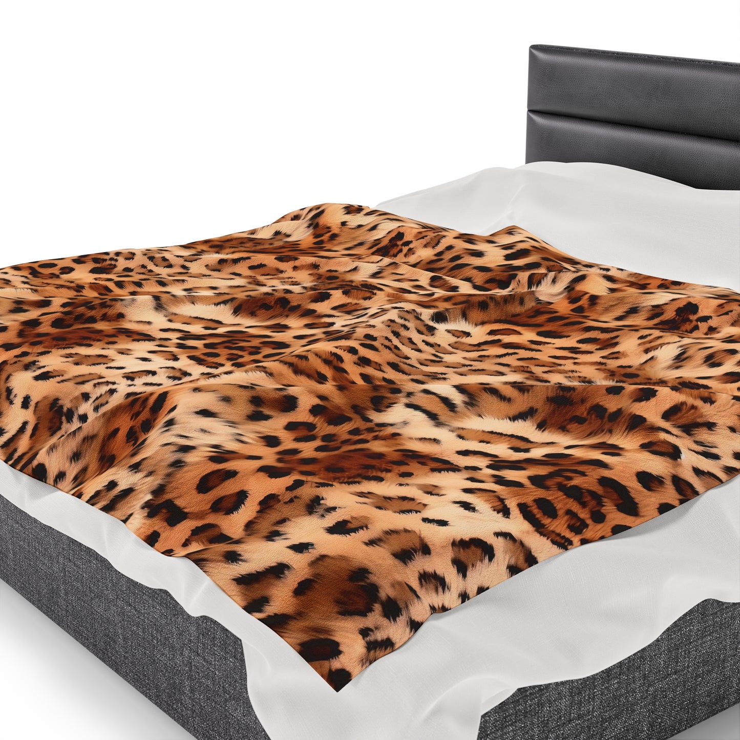 Leopard Velveteen Plush Blanket | Soft, Exotic, Luxurious and Comforting | Available in Multiple Sizes