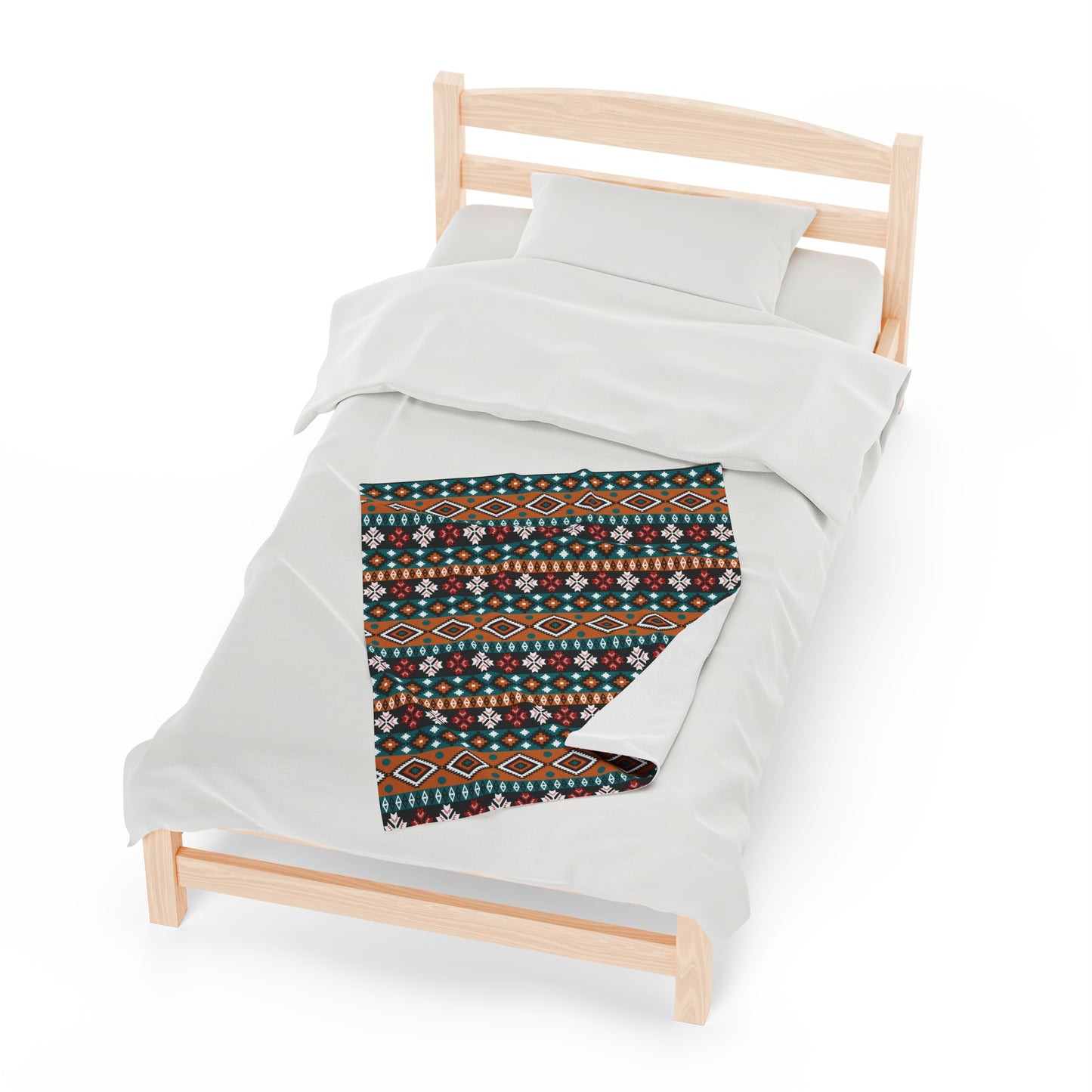 Aztec Velveteen Plush Blanket | Soft, Luxurious, Cultural, and Comforting | Available in Multiple Sizes