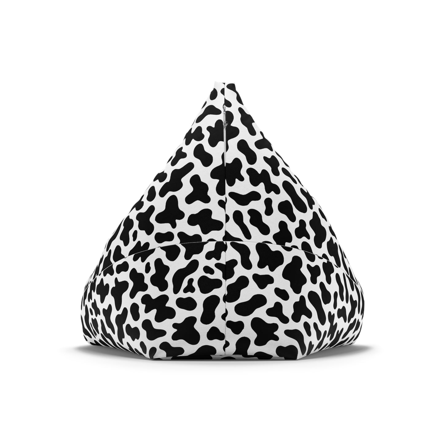 Cow Print Bean Bag Chair Cover - Durable Polyester, Locking Zipper, 2 Sizes