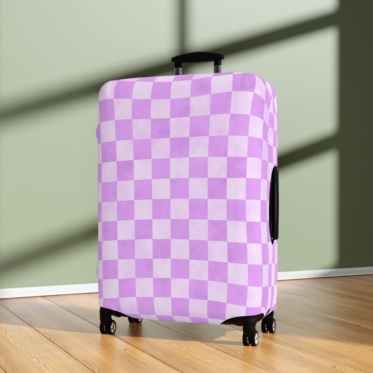 Pastel Checkers Luggage Cover - Checkers Suitcase Cover