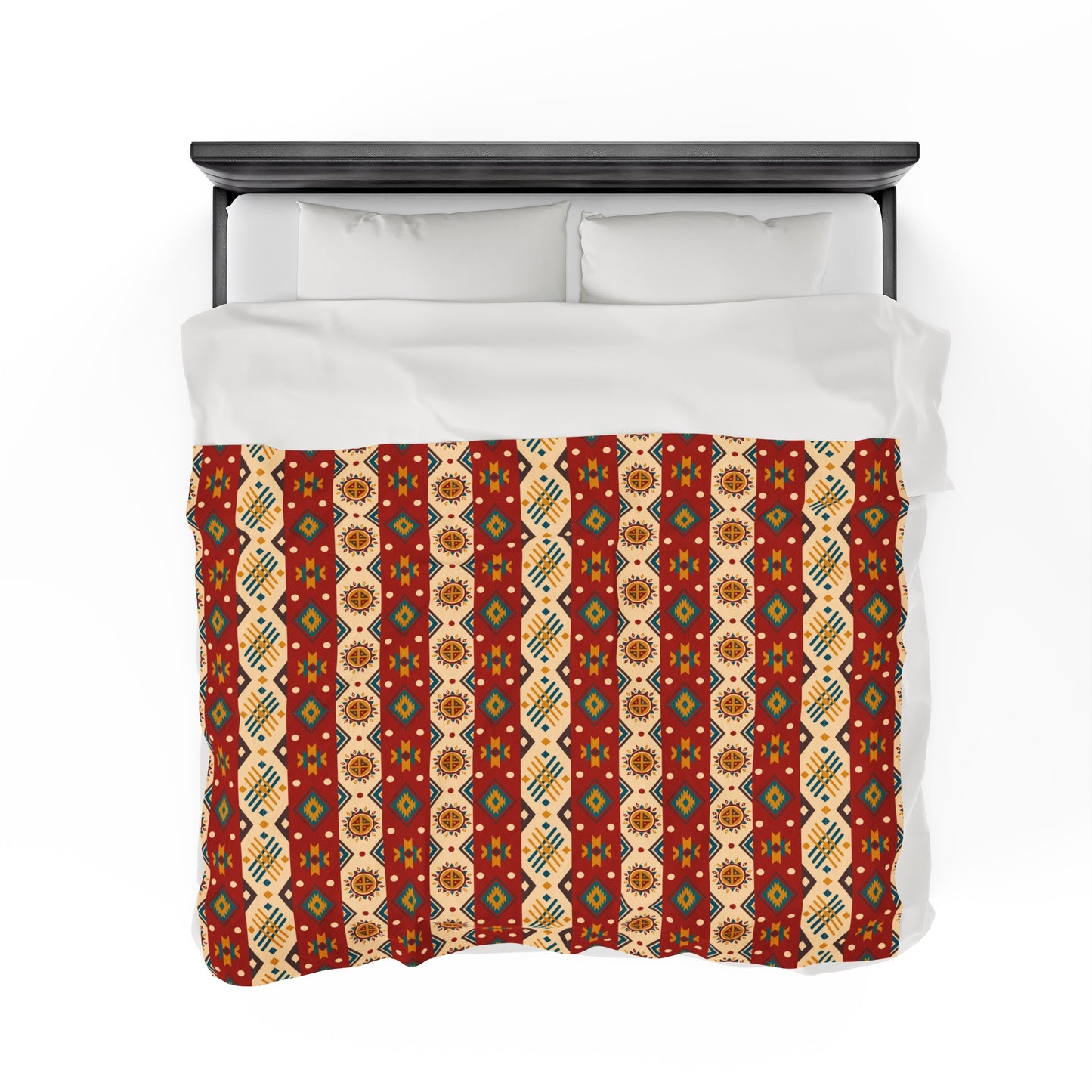 Aztec Velveteen Plush Blanket | Soft, Luxurious, Cultural, and Comforting | Available in Multiple Sizes