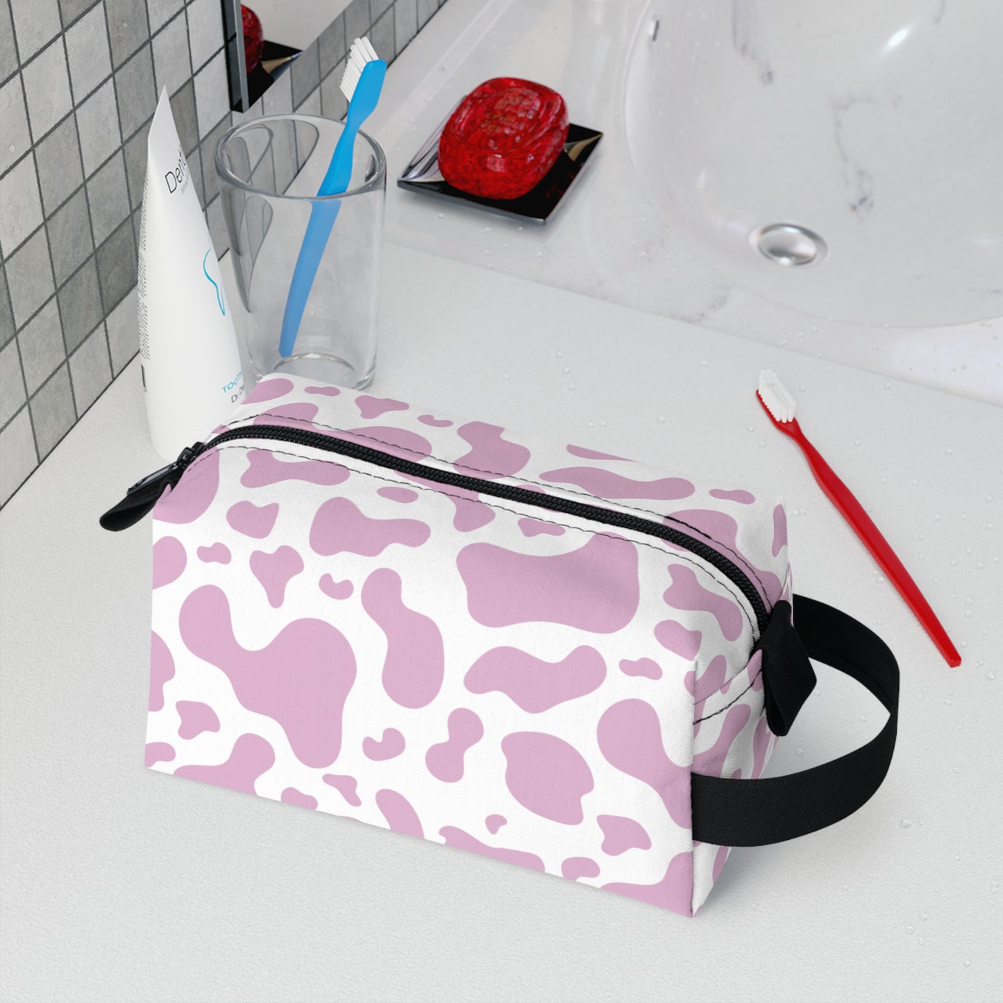 Cow print Toiletry Bag | Chic & Durable Water-Resistant Organizer | Ideal for Camping, Travel, College