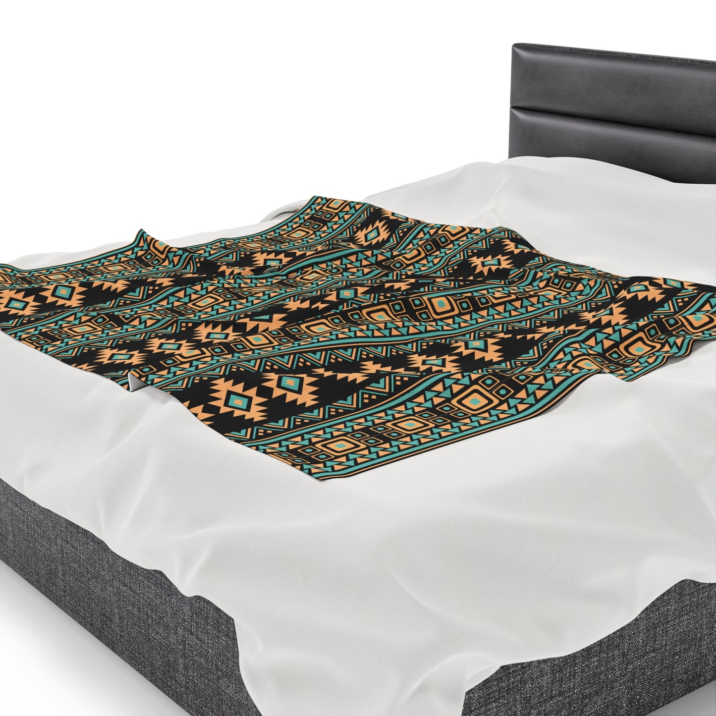 Aztec Velveteen Plush Blanket | Soft, Luxurious, Cultural, and Comforting | Available in Multiple Sizes