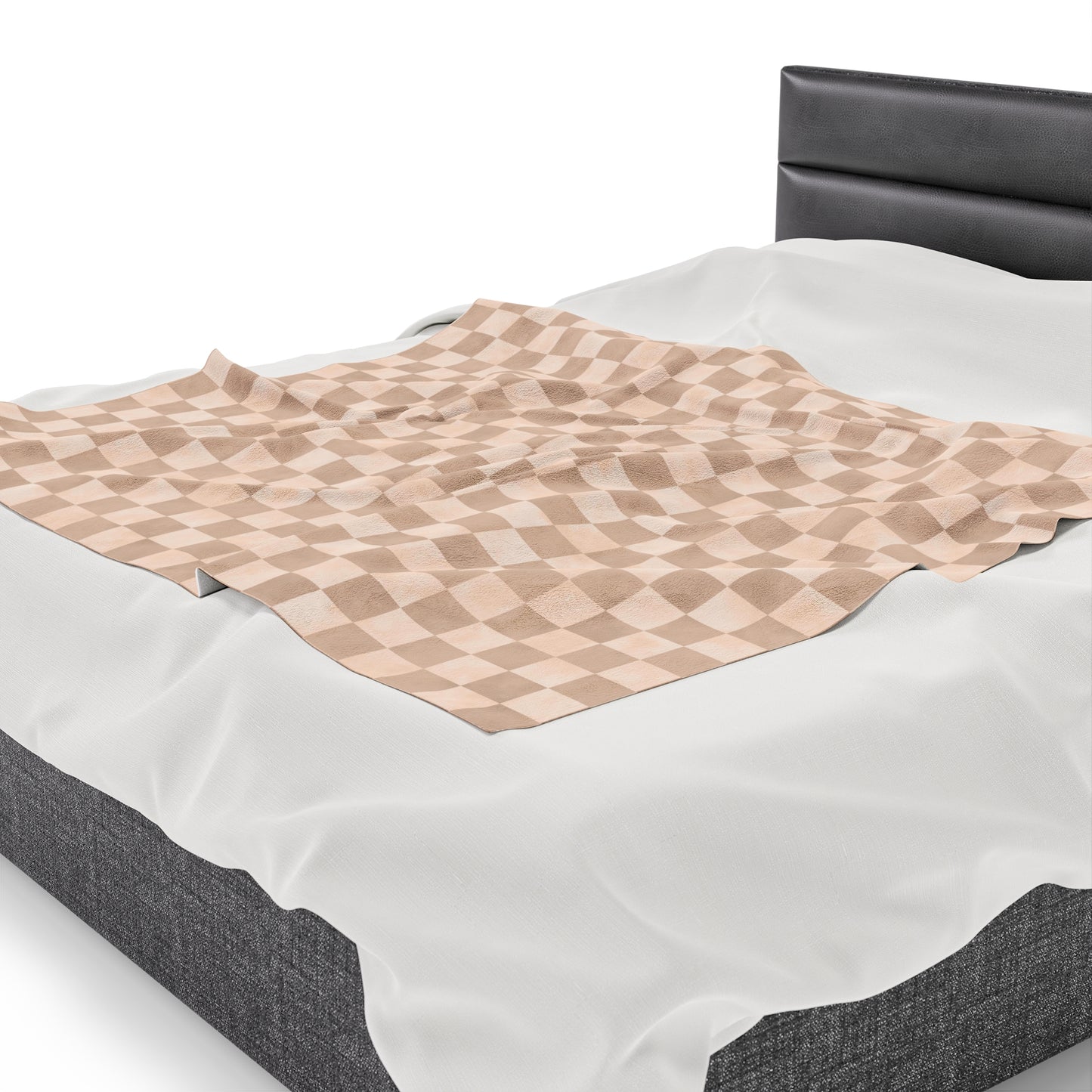 Pastel Checkers Velveteen Plush Blanket | Soft, Trendy, Luxurious and Comforting | Available in Multiple Sizes