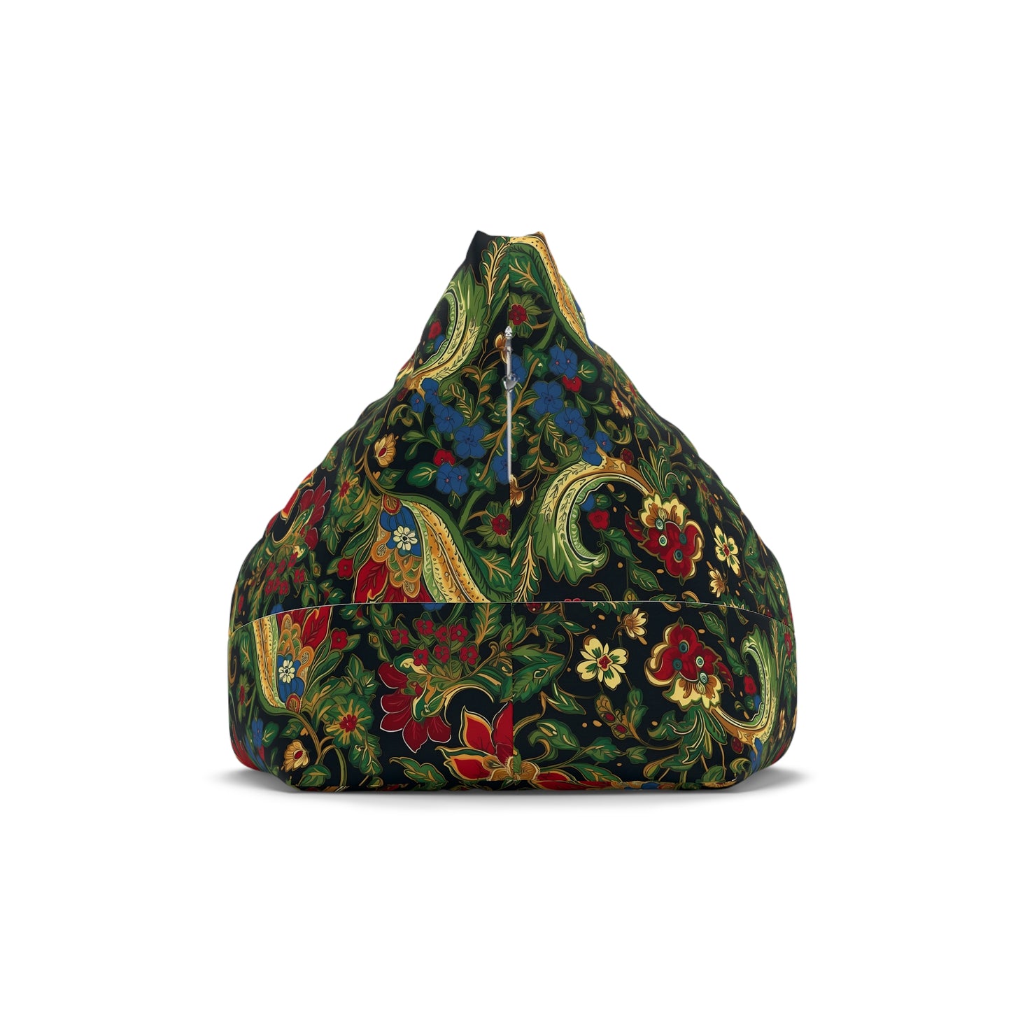 Chinoiserie Bean Bag Chair Cover - Elegant Oriental-Inspired Polyester Slipcover with Secure Zip - Fits Various Sizes