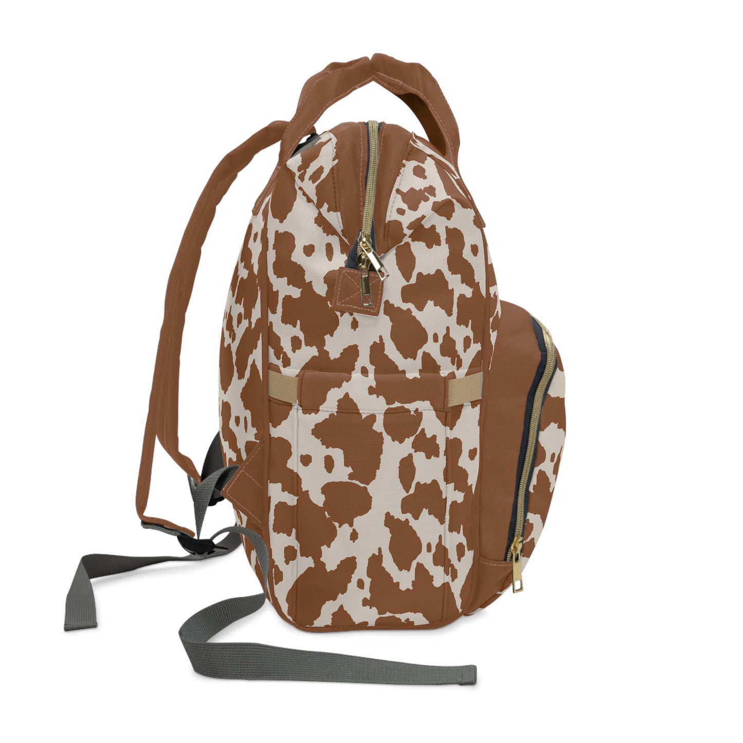 Cowhide Diaper Backpack - Chic & Durable Baby Bag with Genuine Cowhide Patterns, Perfect for Stylish Parents