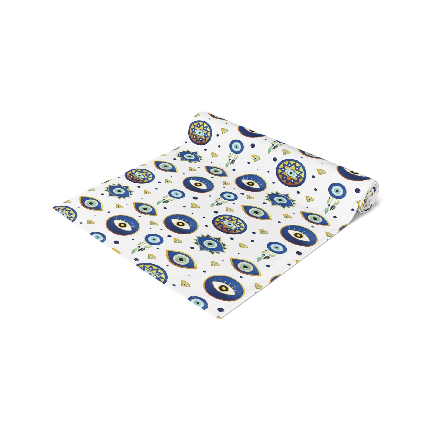 Evil Eye Print Table Runner - Mystical Protection in Cotton Twill or Polyester - Perfect for Spiritual Home Decor