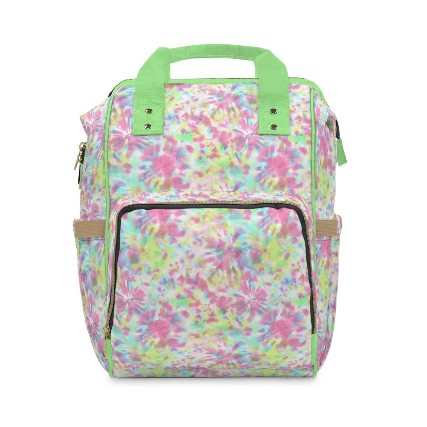 Multifunctional Tie-Dye Diaper Backpack - Lightweight Nylon Baby Bag with Adjustable Straps