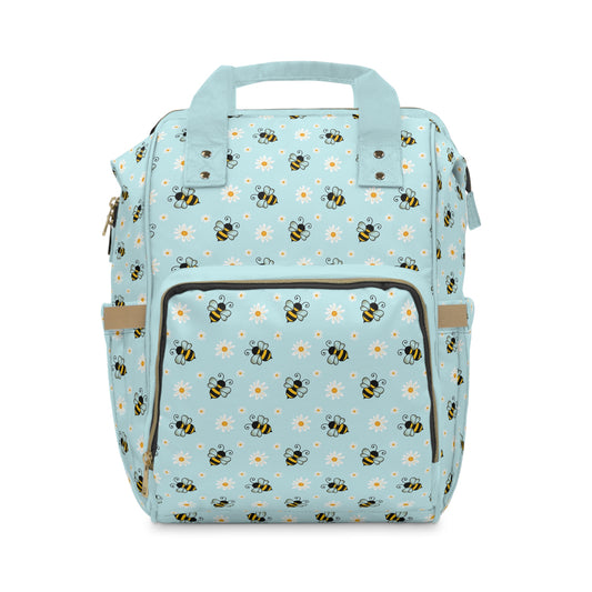 Honey Bee Diaper Backpack - Eco-Friendly & Stylish Baby Bag with Buzzing Bee Motifs, Perfect for Nature-Loving Parents