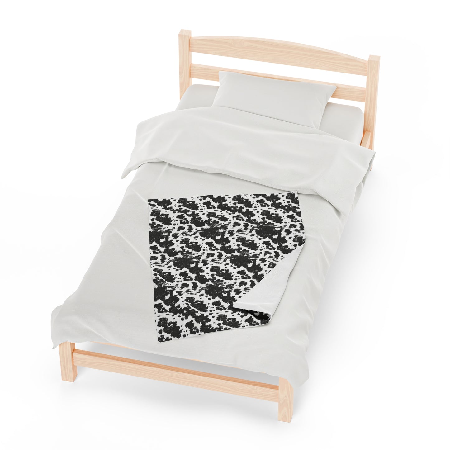 Cowhide Velveteen Plush Blanket | Soft, Rustic, Luxurious and Comforting | Available in Multiple Sizes