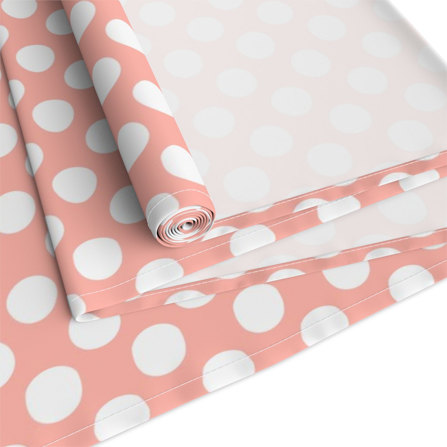 Pastel Polka Dot Table Runner - Soft Elegance, Cotton Twill or Polyester - Perfect for Playful & Light Home Decor