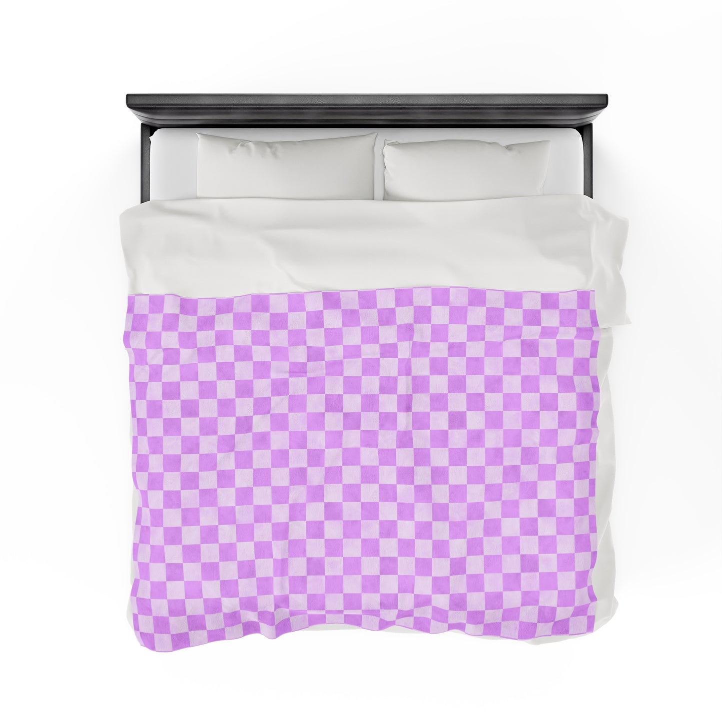 Pastel Checkers Velveteen Plush Blanket | Soft, Trendy, Luxurious and Comforting | Available in Multiple Sizes