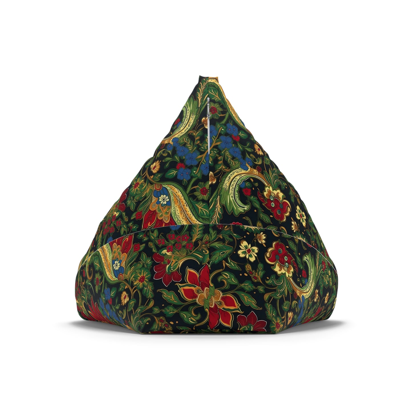 Chinoiserie Bean Bag Chair Cover - Elegant Oriental-Inspired Polyester Slipcover with Secure Zip - Fits Various Sizes