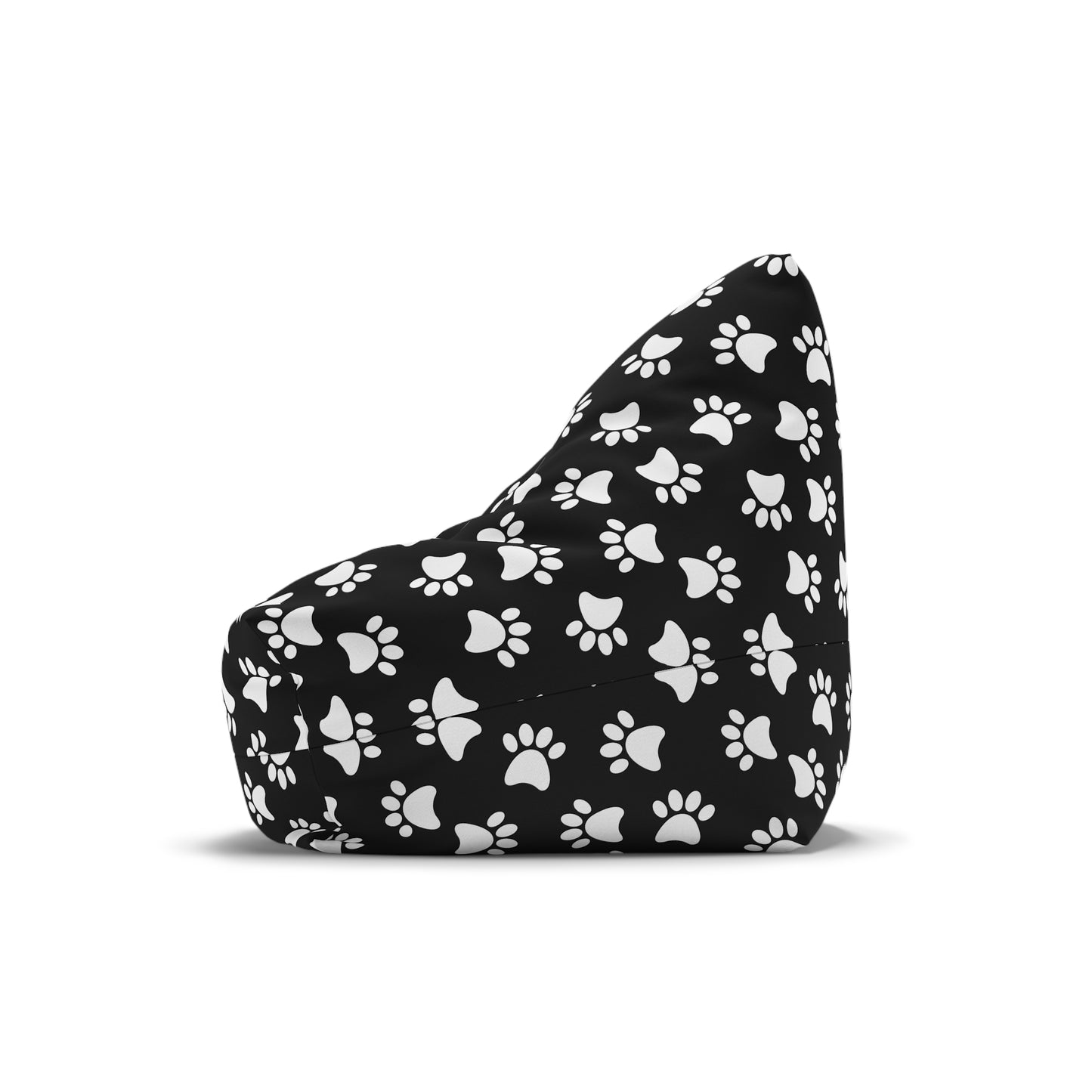 Paw Print Bean Bag Chair Cover - Cozy Polyester, Locking Zipper, 2 Sizes, Pet Lover Gift