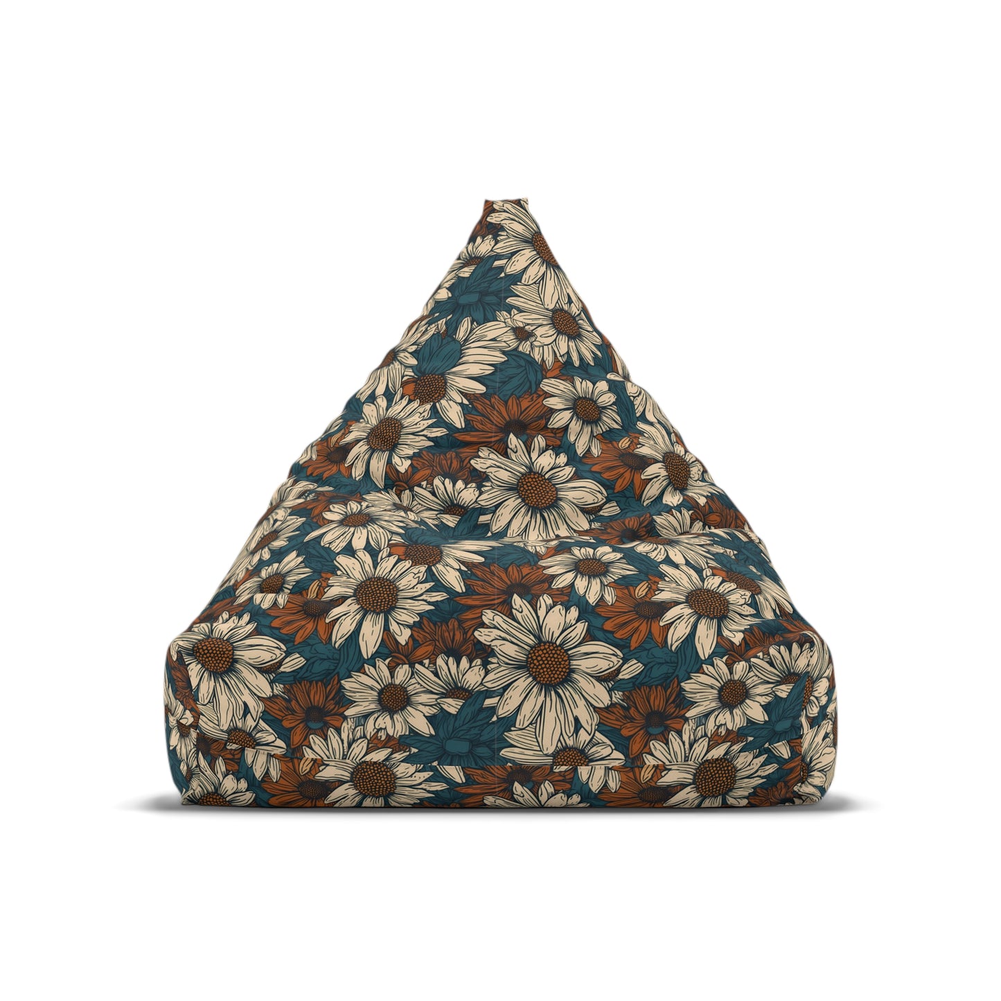 Daisy Print Bean Bag - Floral Home Decor with Secure Zipper