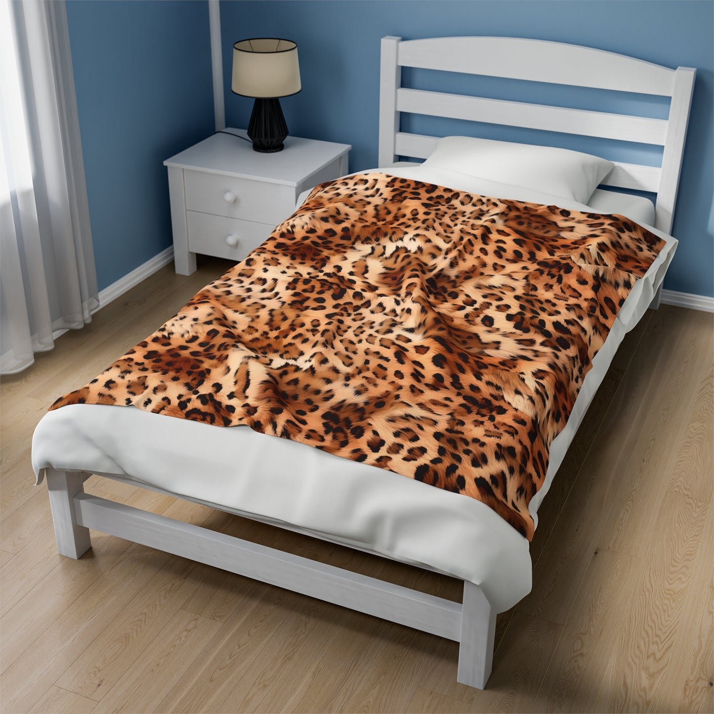 Leopard Velveteen Plush Blanket | Soft, Exotic, Luxurious and Comforting | Available in Multiple Sizes