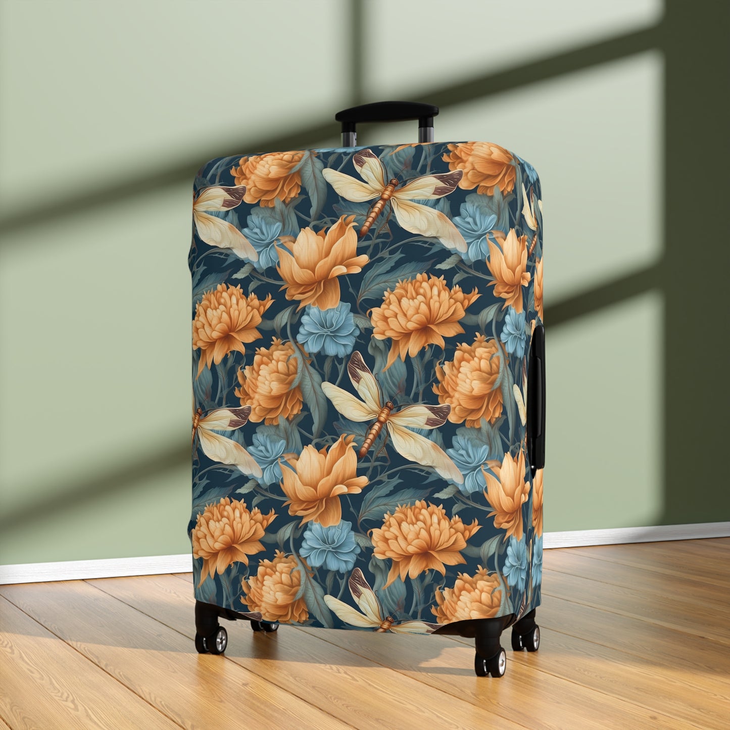 Dragonfly Luggage Cover - Insect Print Suitcase Protector